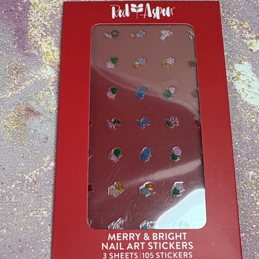 Red Aspen Holiday Festive Nail Art Stickers